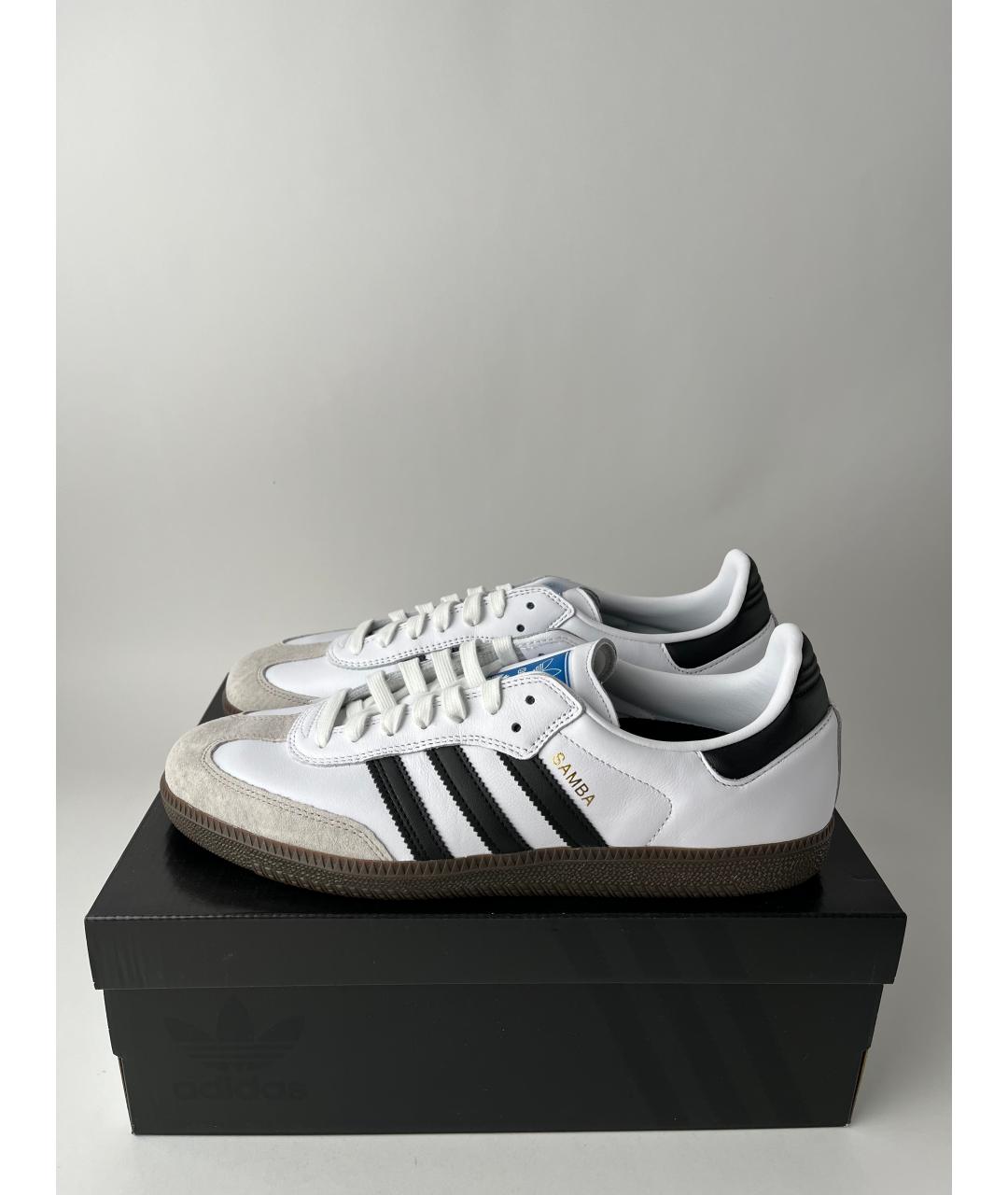 ADIDAS Белые кожаные низкие кроссовки / кеды, фото 3