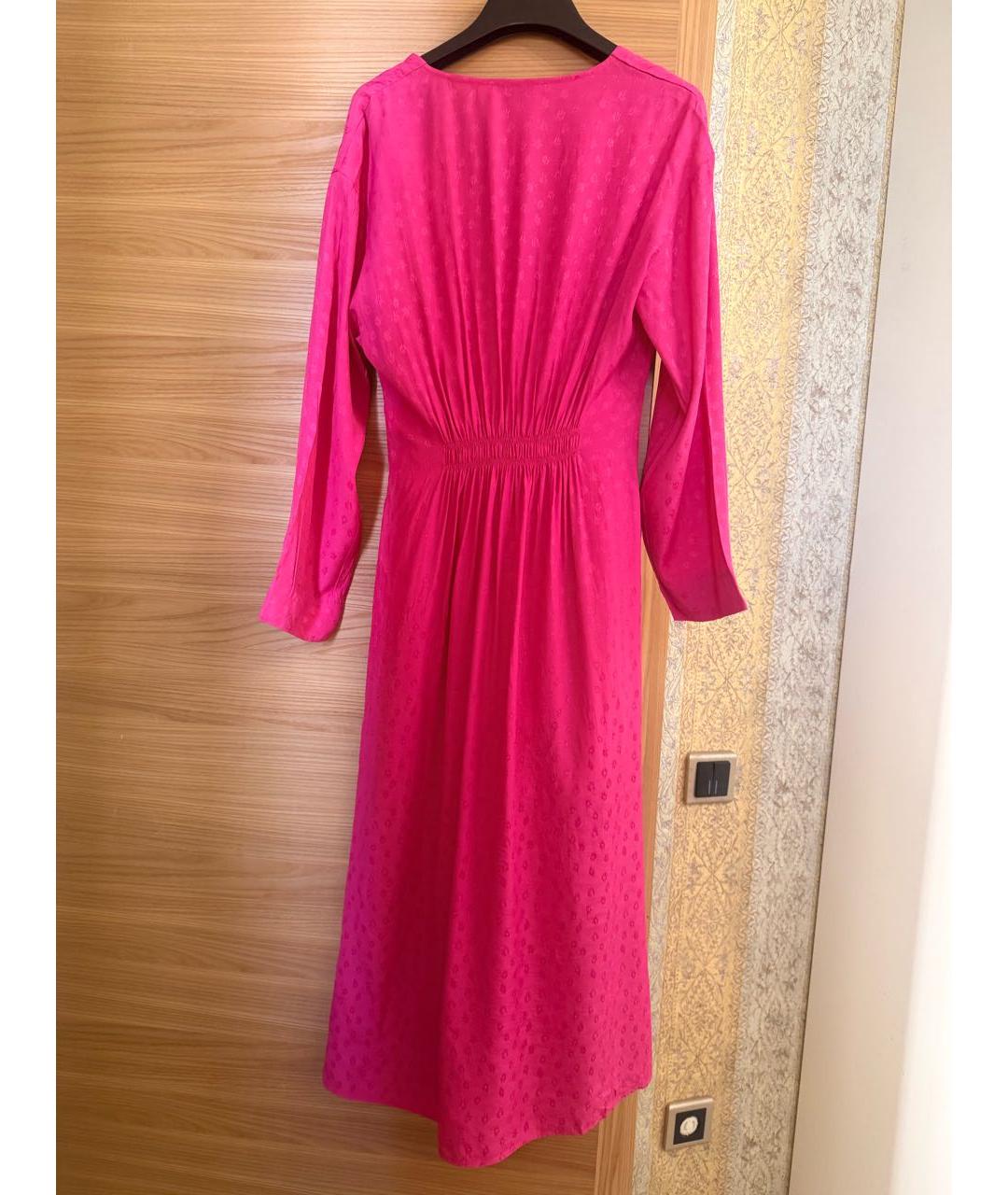 SANDRO Фуксия вискозное повседневное платье, фото 4