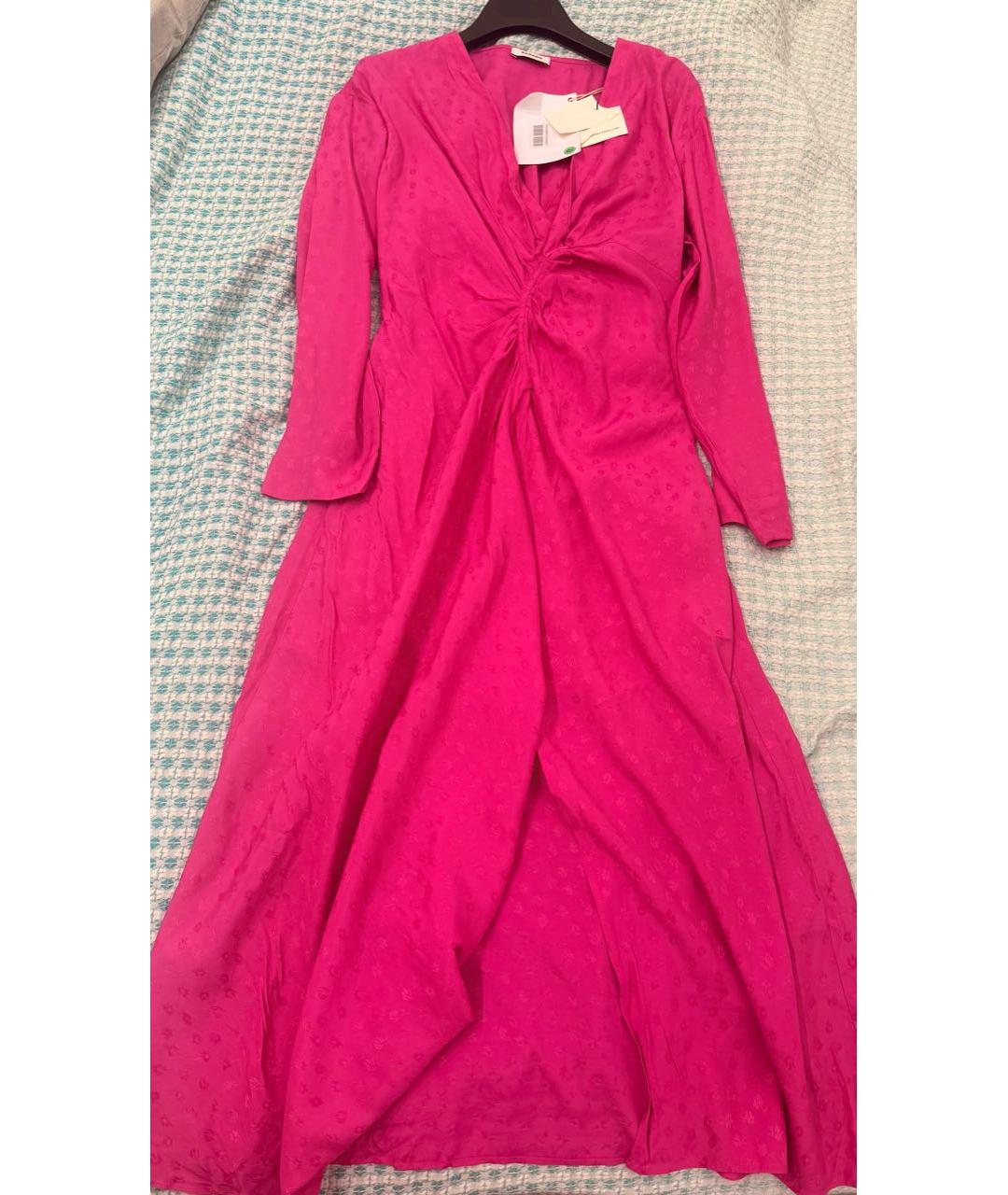 SANDRO Фуксия вискозное повседневное платье, фото 2