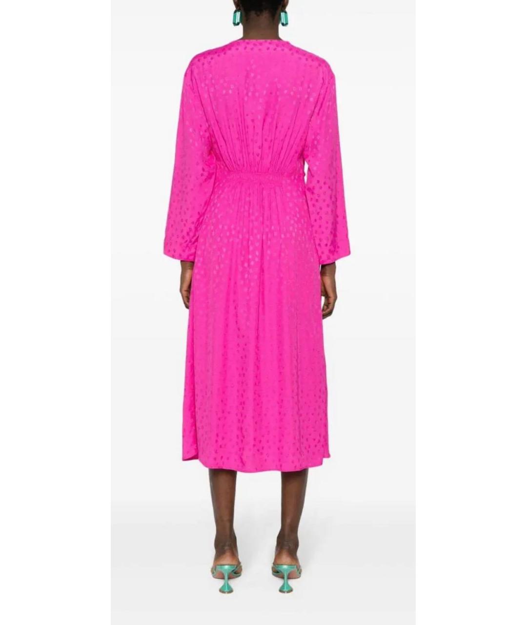 SANDRO Фуксия вискозное повседневное платье, фото 8