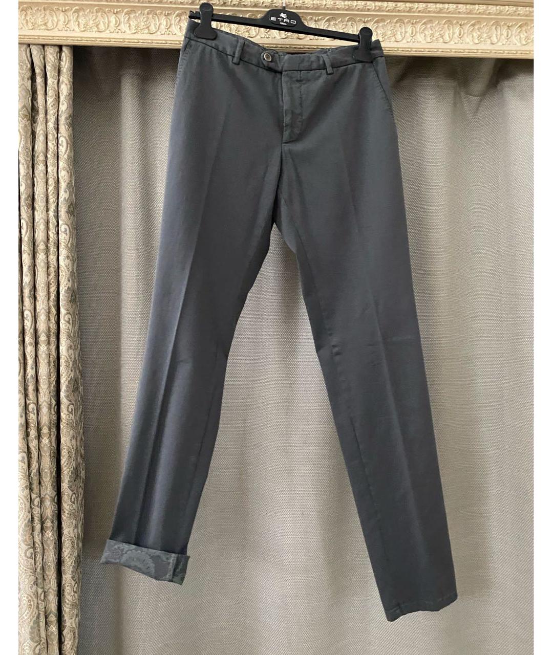 ETRO Антрацитовые хлопко-эластановые брюки чинос, фото 5