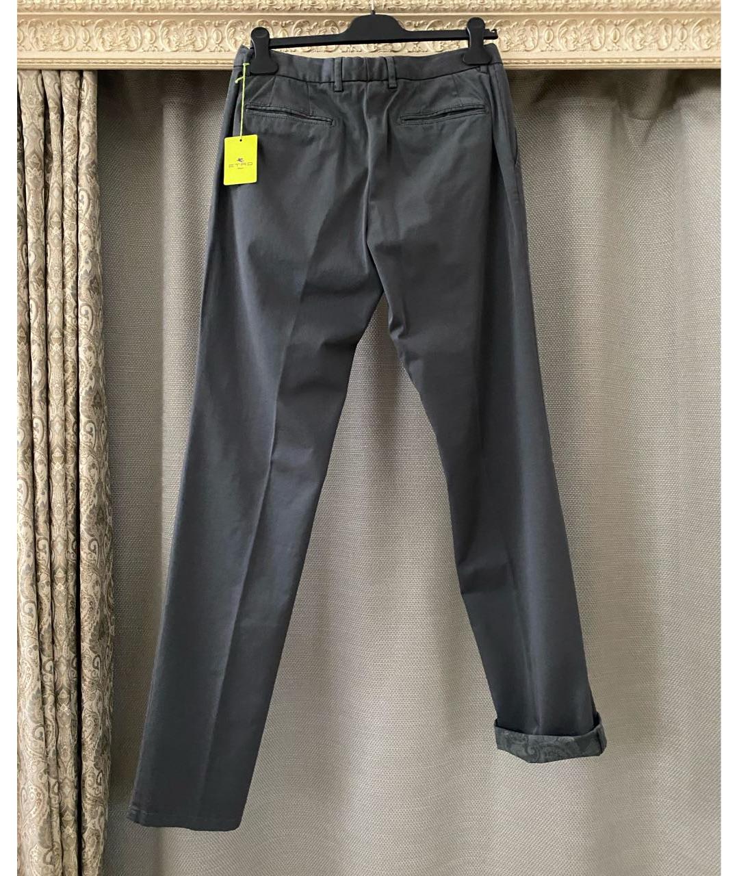 ETRO Антрацитовые хлопко-эластановые брюки чинос, фото 6