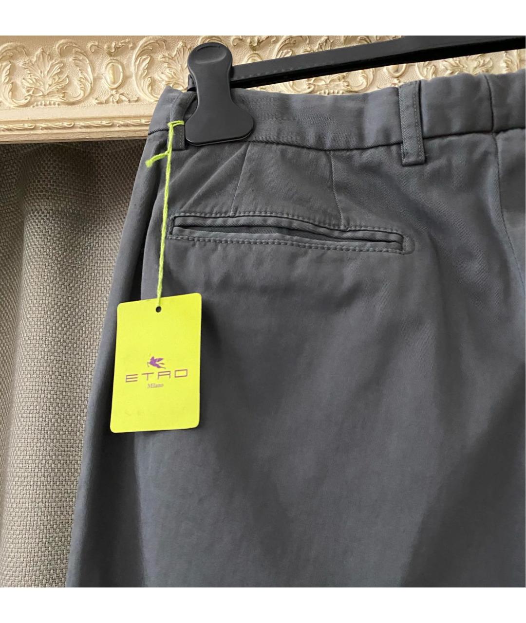 ETRO Антрацитовые хлопко-эластановые брюки чинос, фото 8