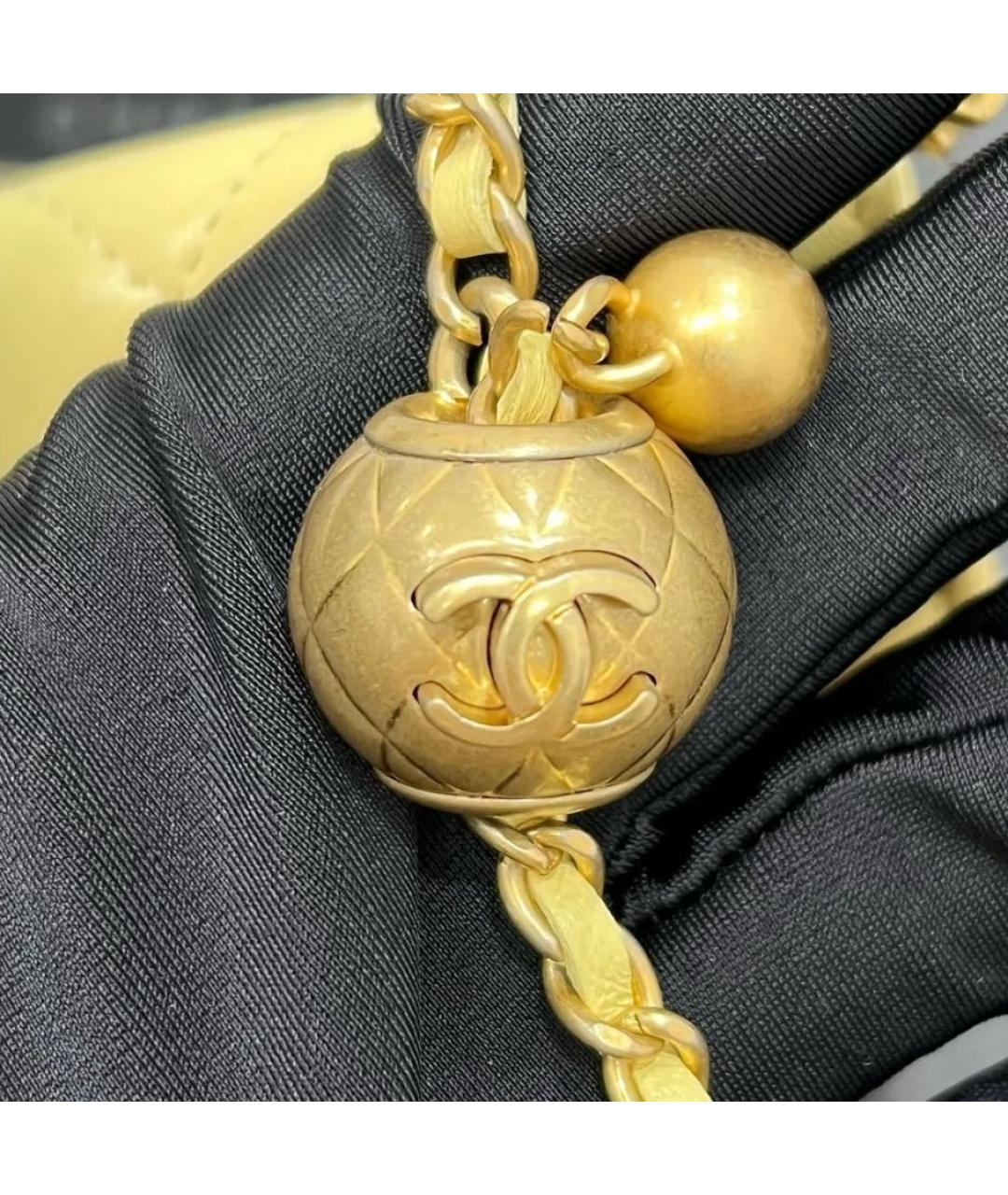CHANEL Желтая кожаная сумка через плечо, фото 7