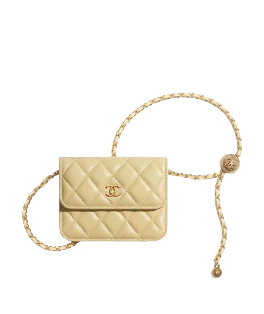 CHANEL Желтая кожаная сумка через плечо, фото 1