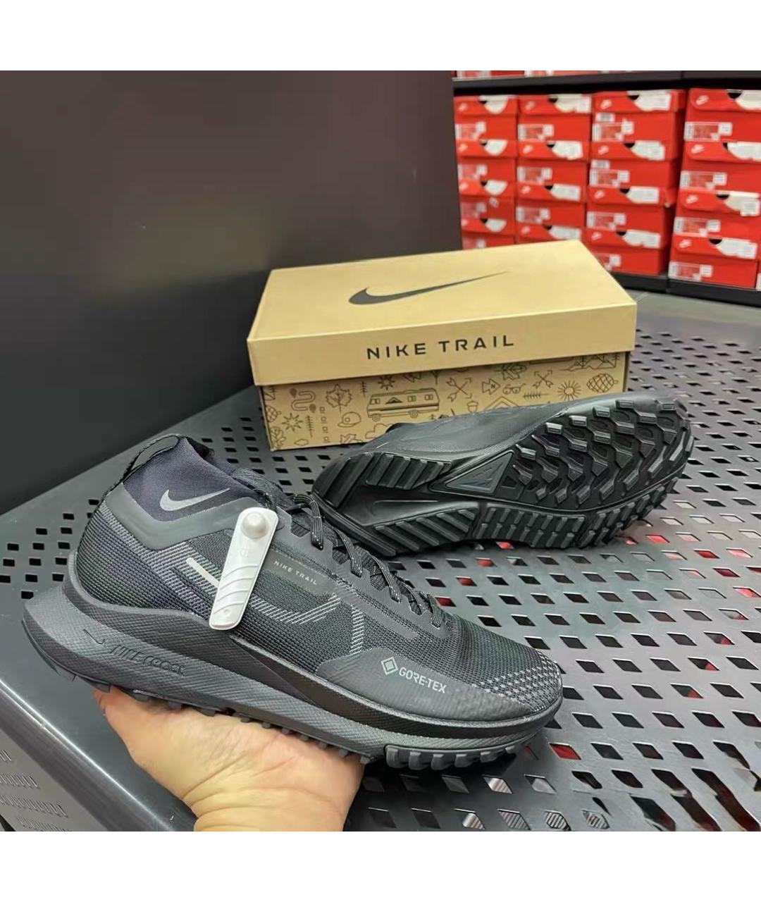 NIKE Черные текстильные низкие кроссовки / кеды, фото 3