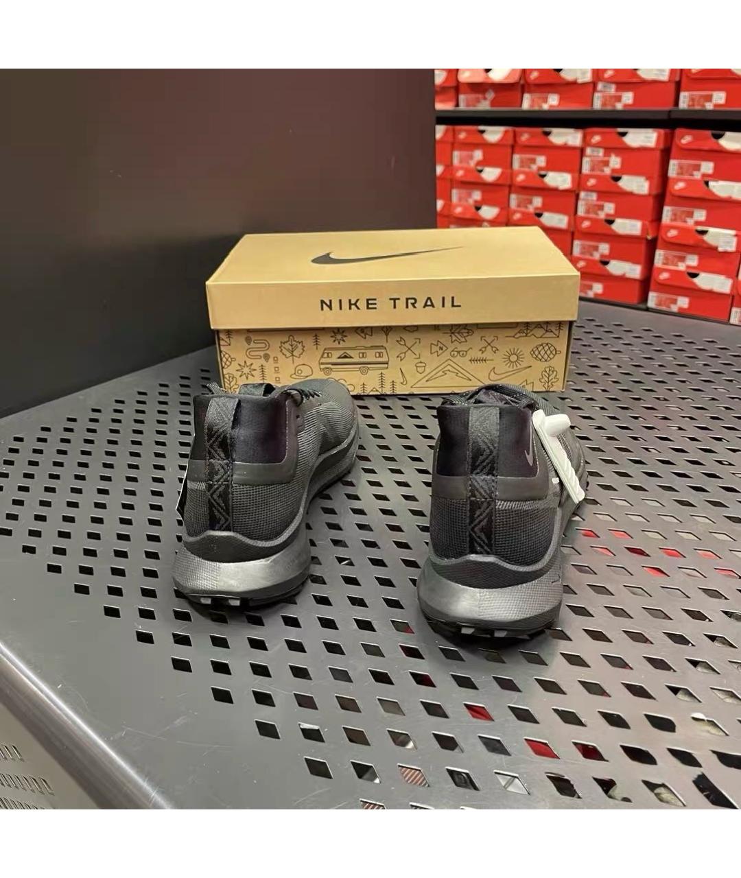 NIKE Черные текстильные низкие кроссовки / кеды, фото 4