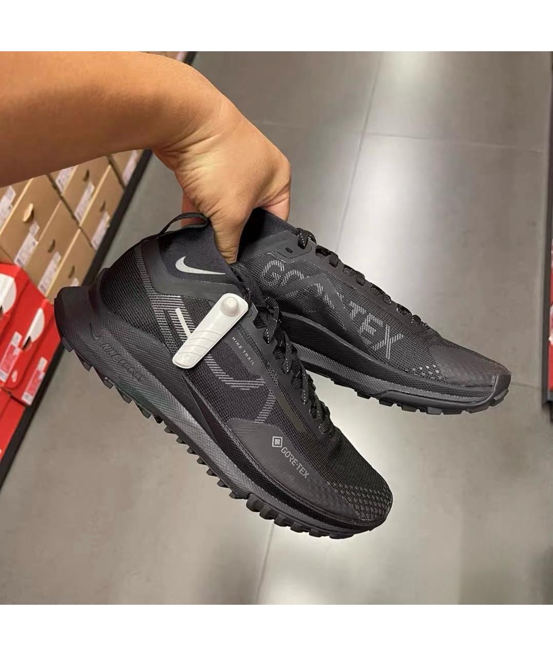 NIKE Черные текстильные низкие кроссовки / кеды, фото 5