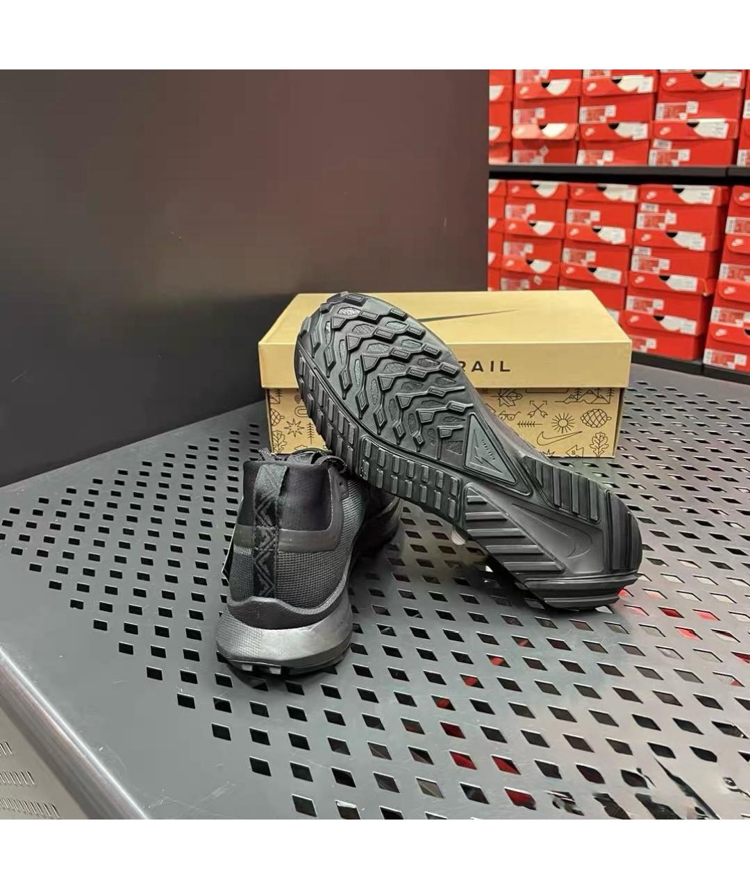 NIKE Черные текстильные низкие кроссовки / кеды, фото 6