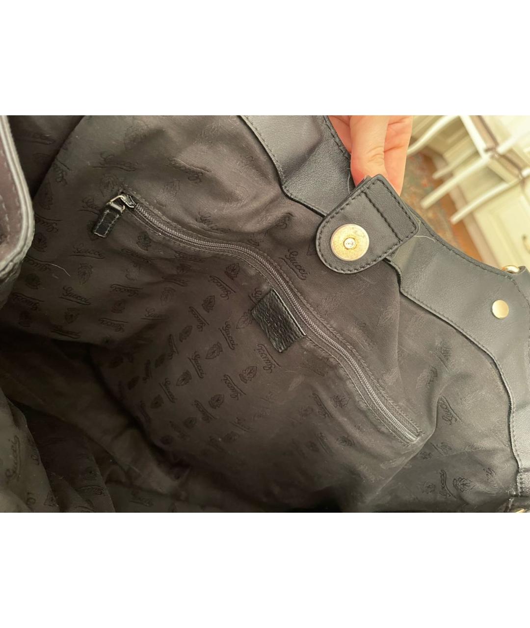 GUCCI Черная кожаная сумка через плечо, фото 4