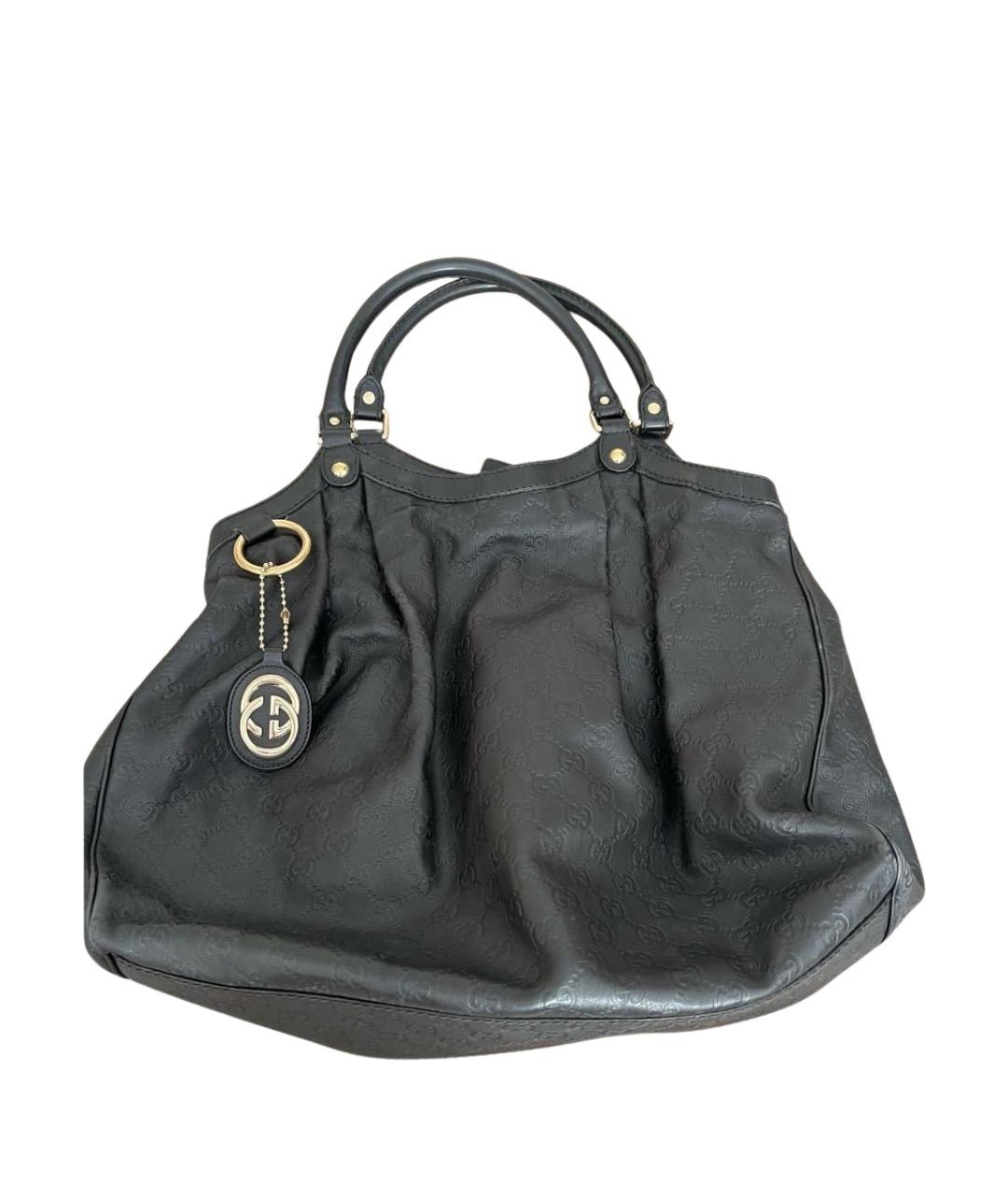 GUCCI Черная кожаная сумка через плечо, фото 1