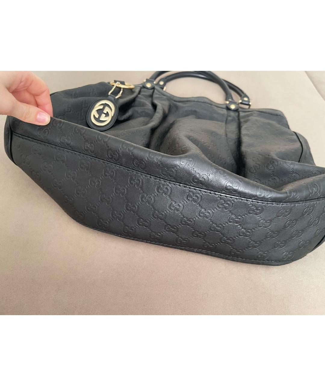 GUCCI Черная кожаная сумка через плечо, фото 2