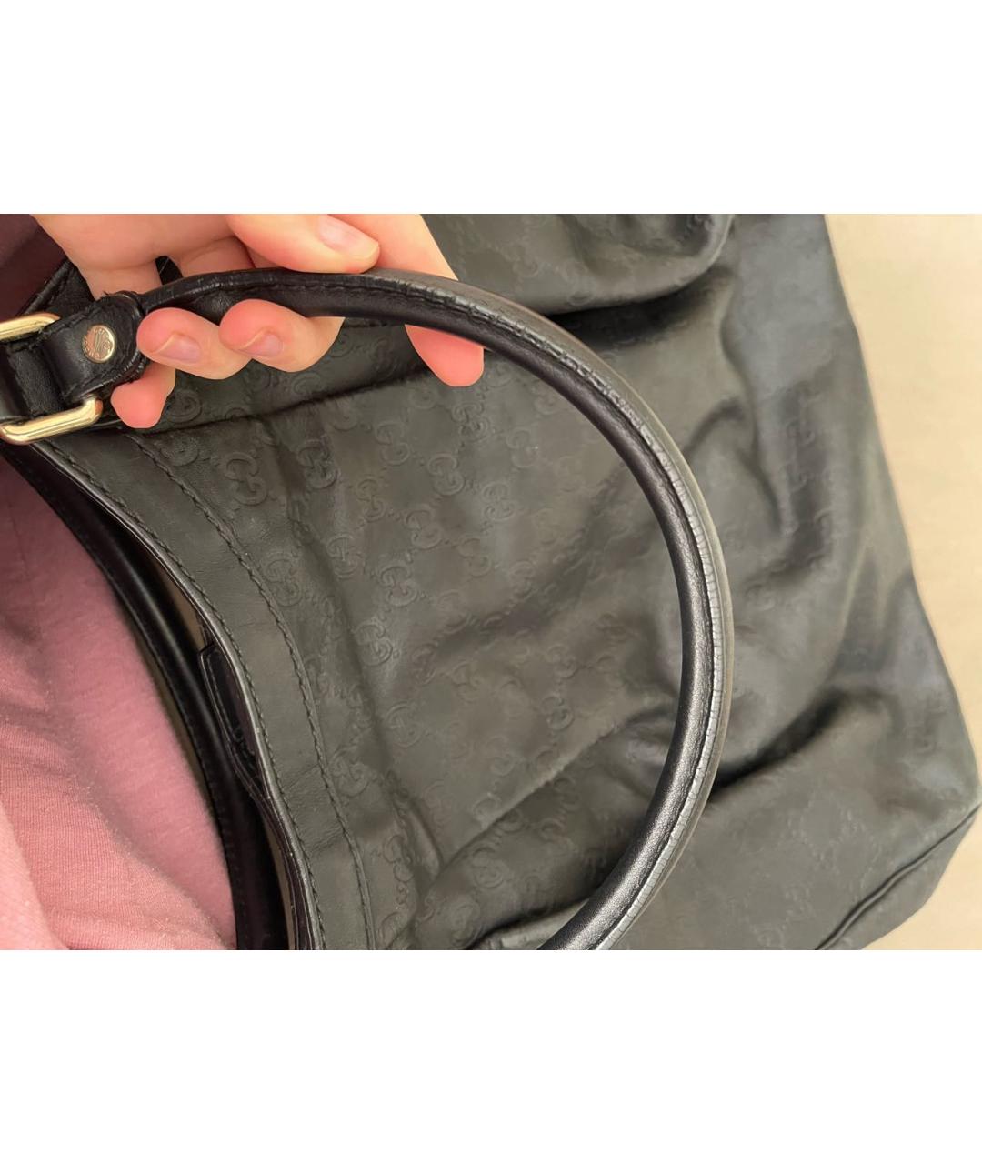 GUCCI Черная кожаная сумка через плечо, фото 6