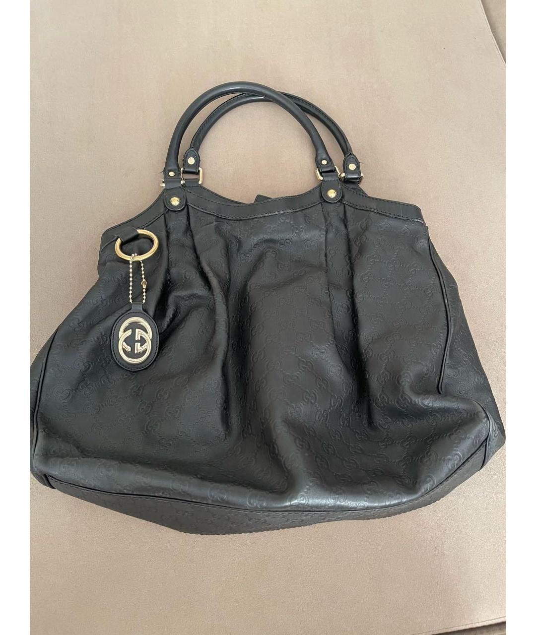 GUCCI Черная кожаная сумка через плечо, фото 7