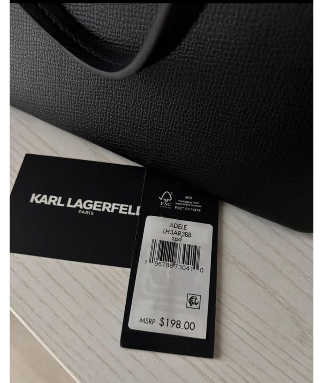 KARL LAGERFELD Черная сумка тоут, фото 2