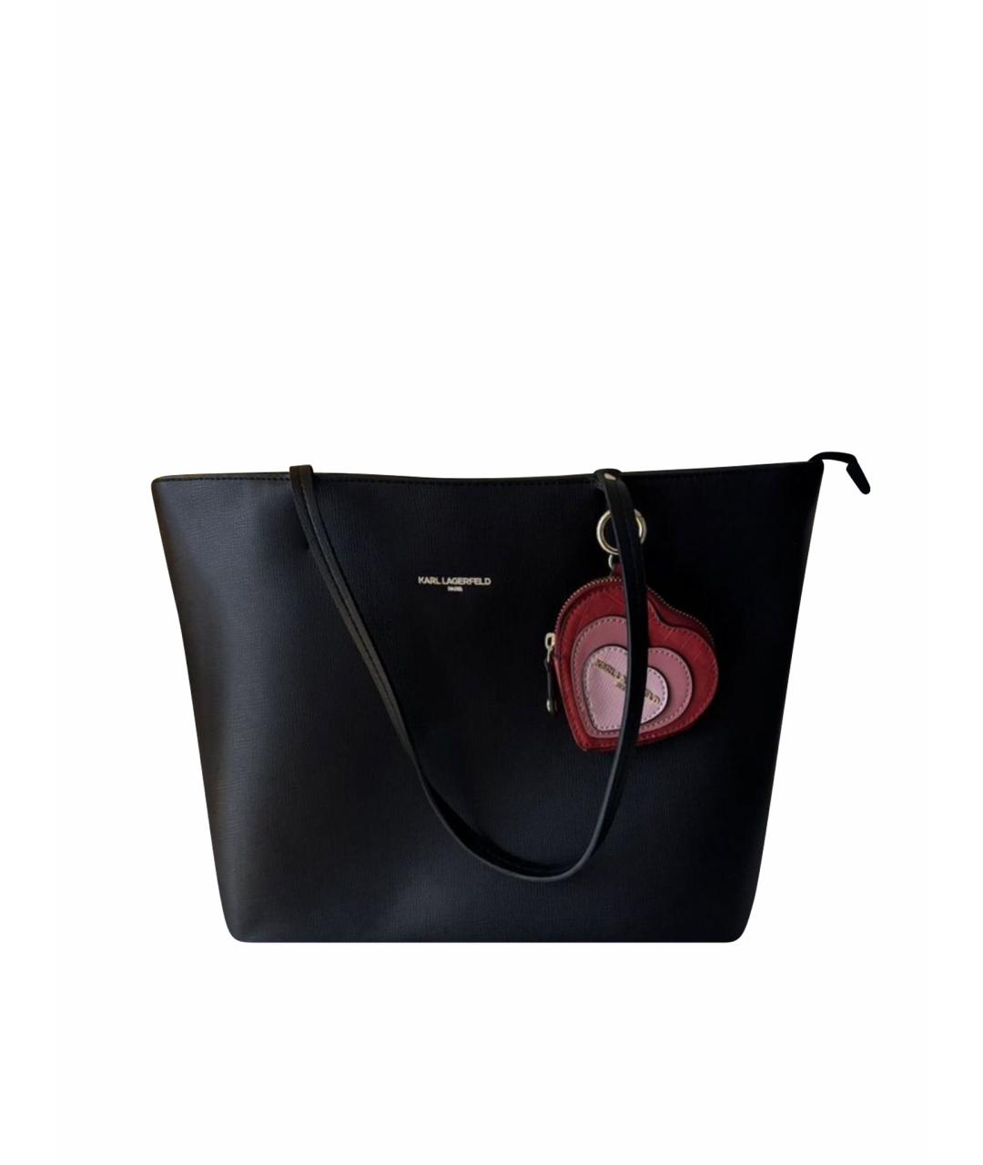 KARL LAGERFELD Черная сумка тоут, фото 1