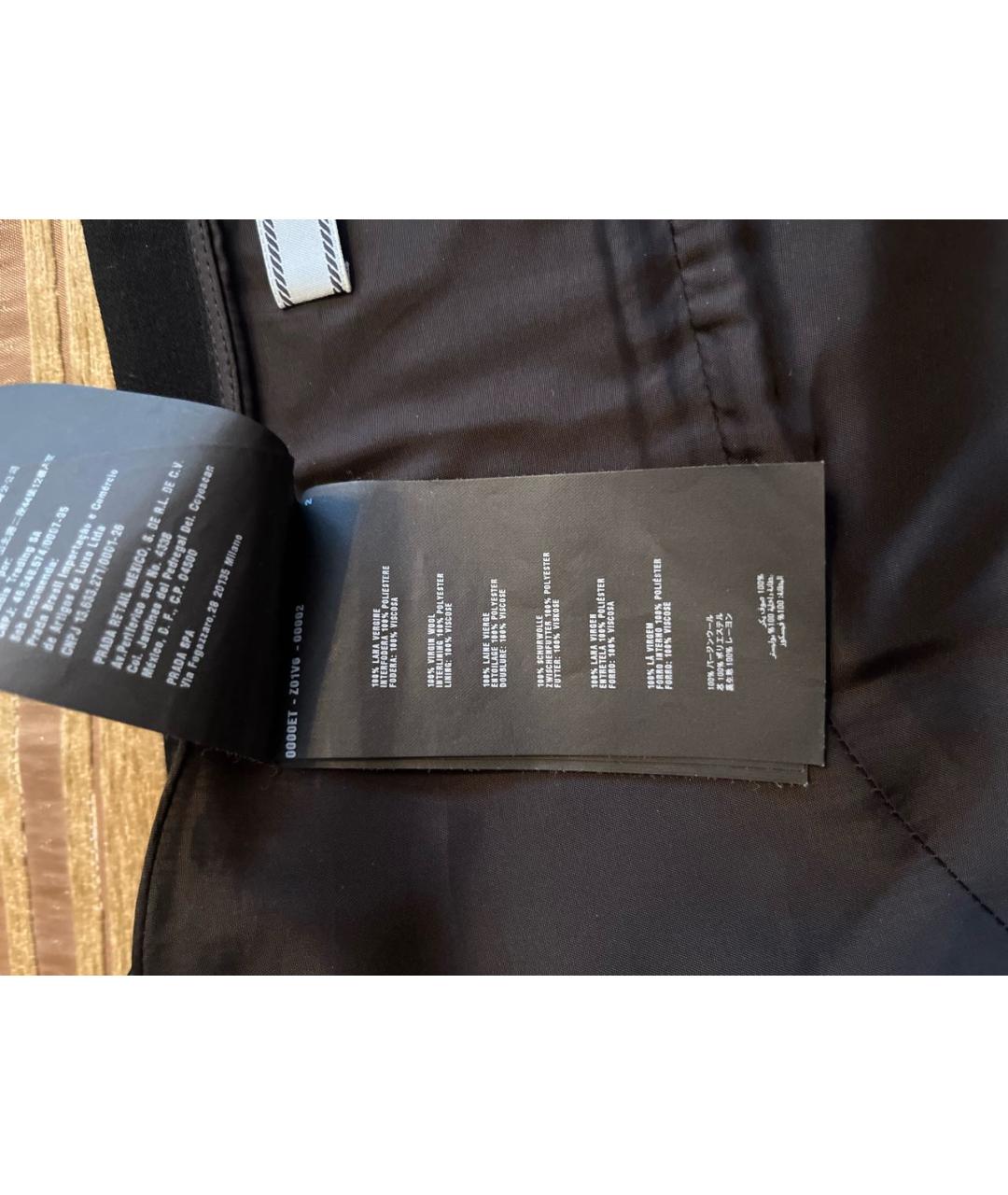 PRADA Черная шерстяная юбка миди, фото 5