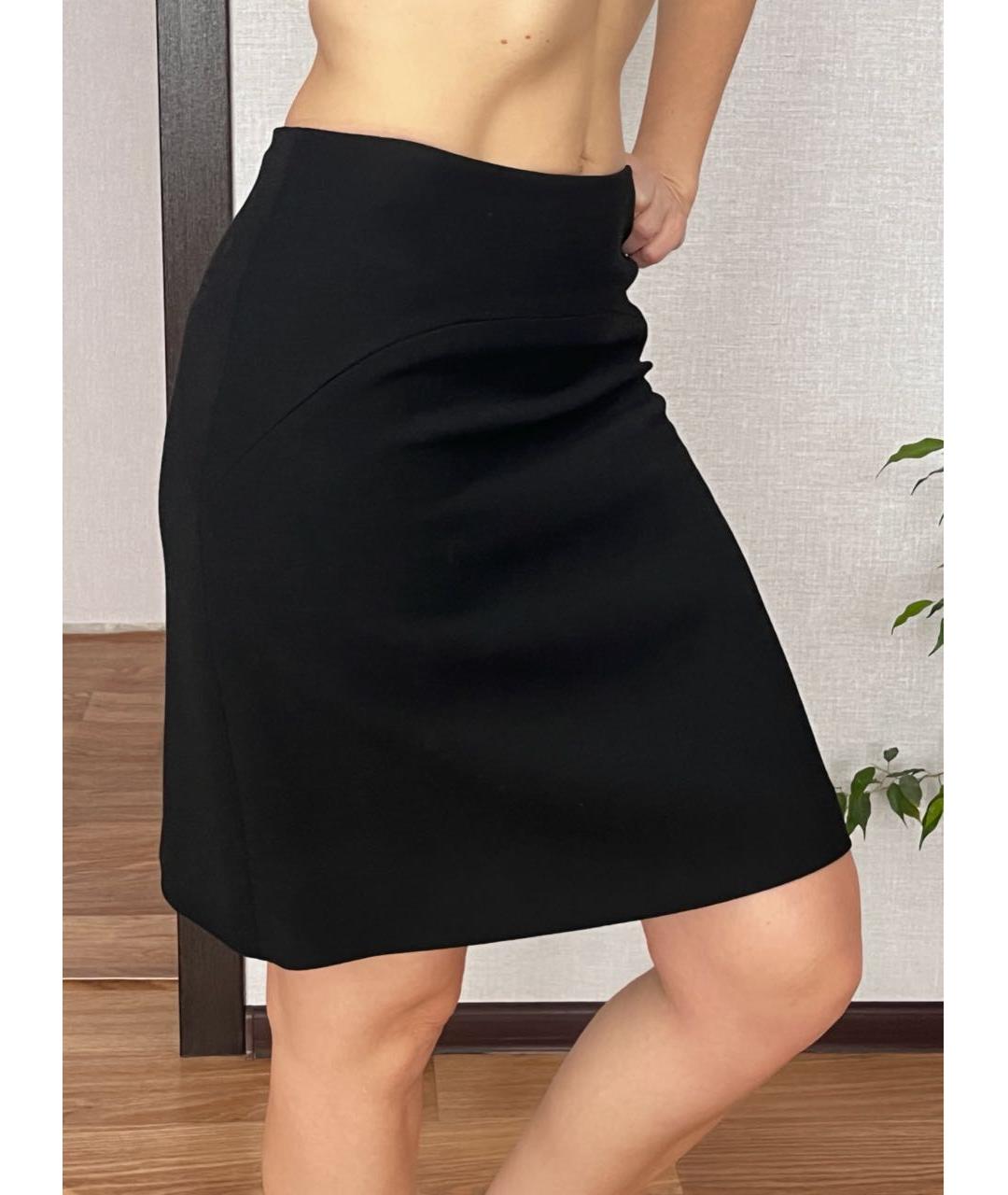 PRADA Черная шерстяная юбка миди, фото 6