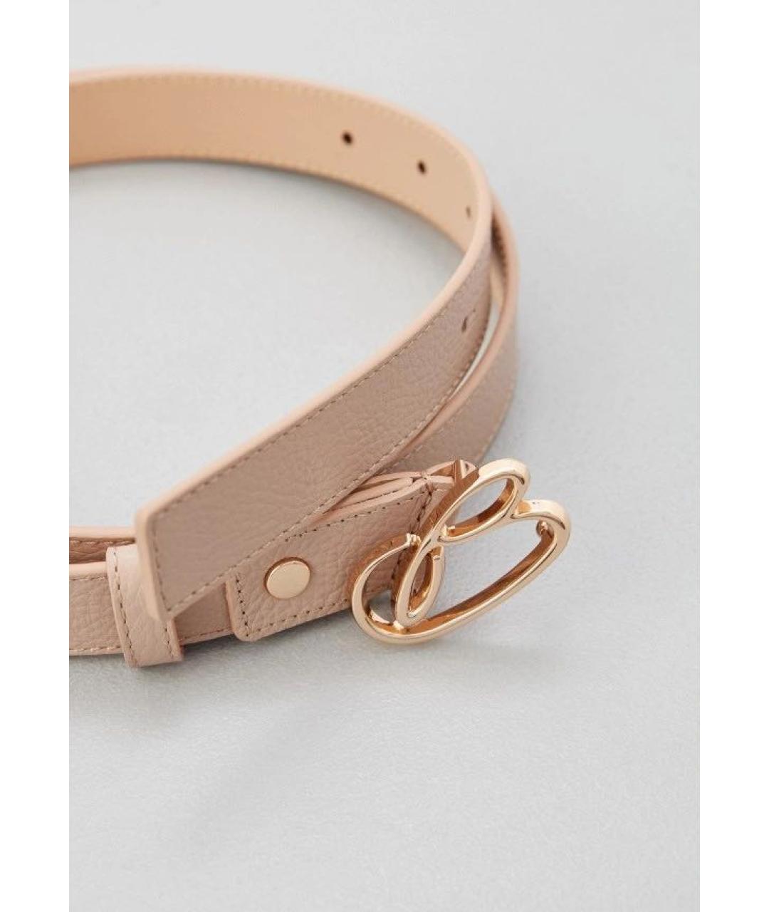 BLUGIRL Бежевый кожаный ремень, фото 3