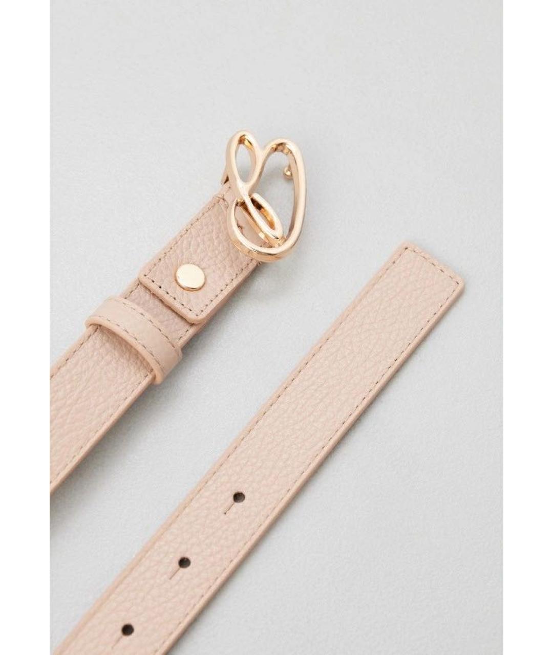 BLUGIRL Бежевый кожаный ремень, фото 4