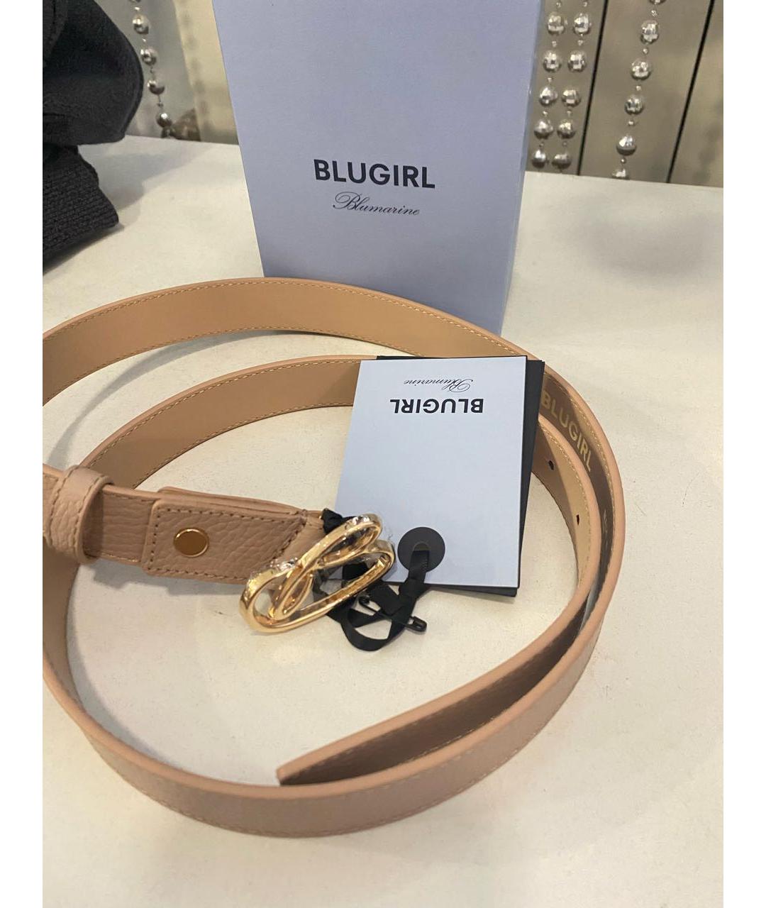 BLUGIRL Бежевый кожаный ремень, фото 5