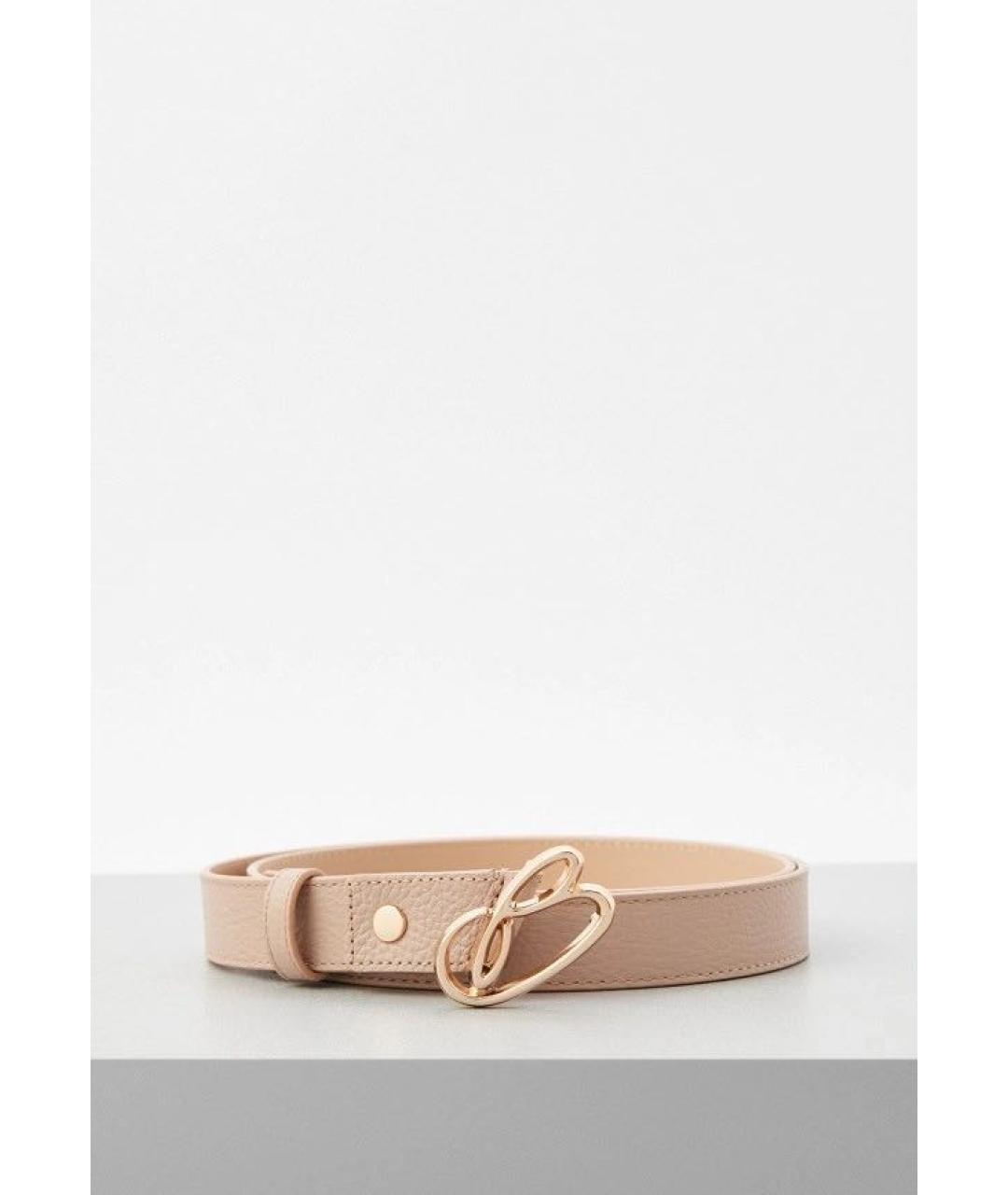 BLUGIRL Бежевый кожаный ремень, фото 6