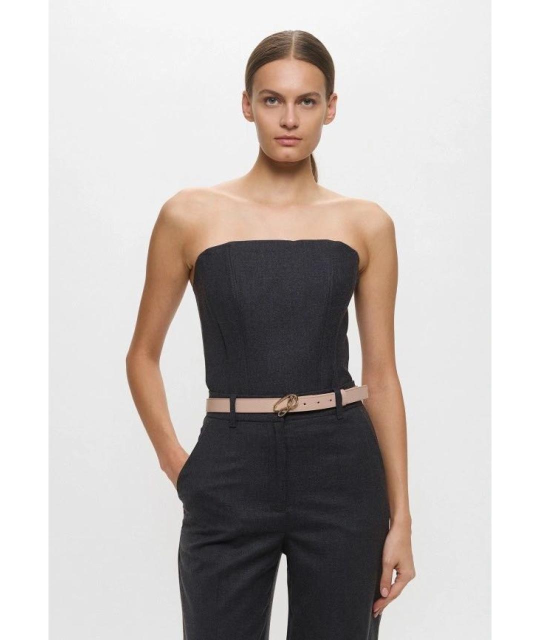 BLUGIRL Бежевый кожаный ремень, фото 2