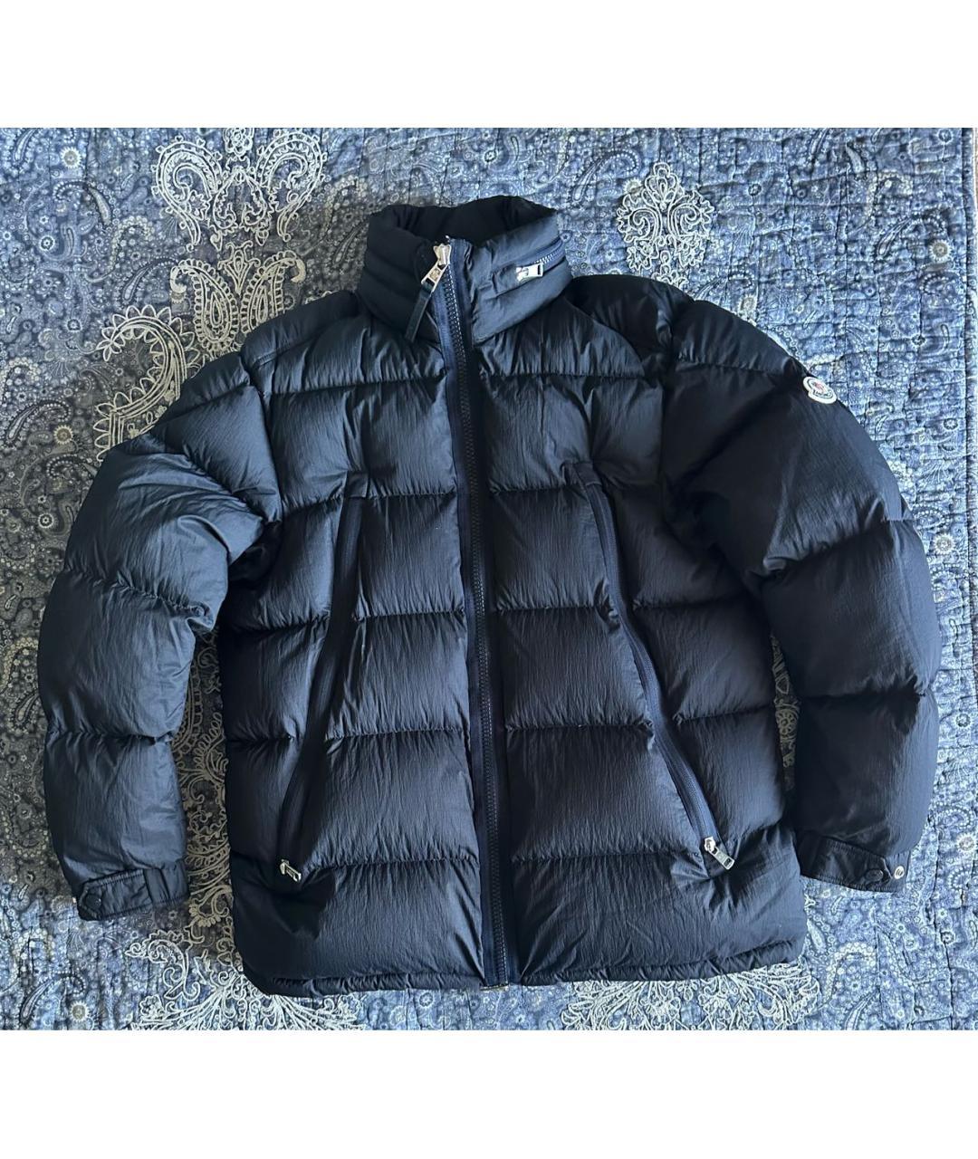 MONCLER Темно-синий полиамидовый пуховик, фото 9