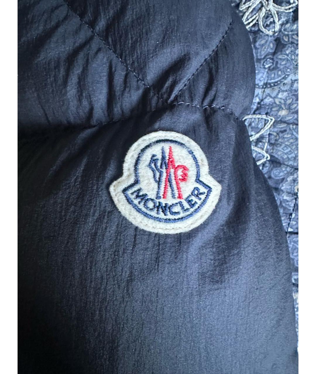 MONCLER Темно-синий полиамидовый пуховик, фото 4