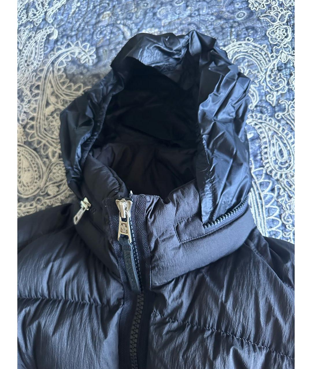 MONCLER Темно-синий полиамидовый пуховик, фото 5