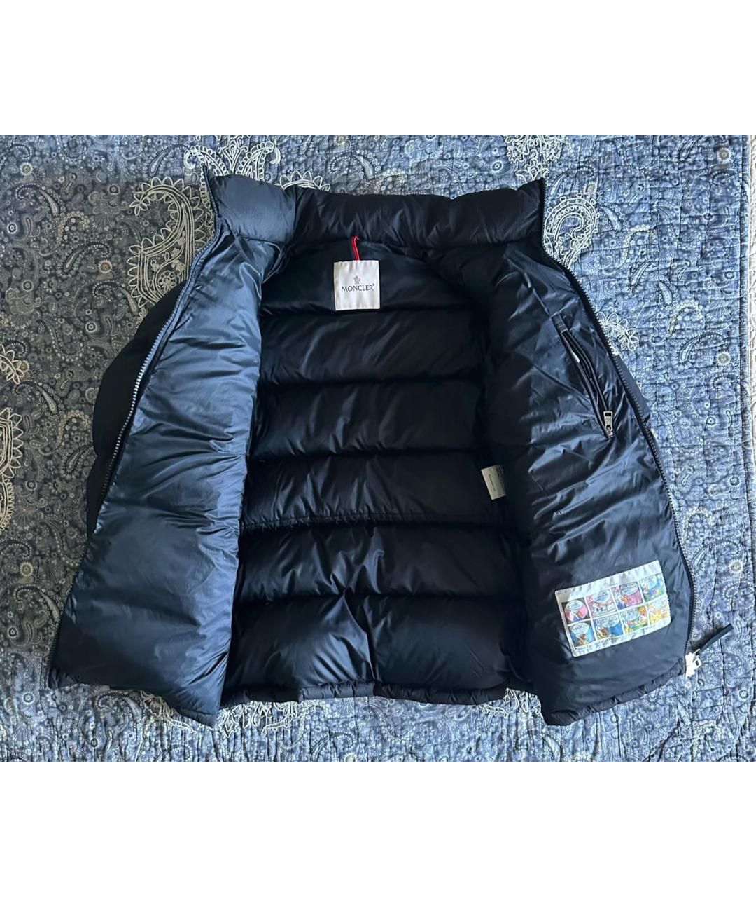 MONCLER Темно-синий полиамидовый пуховик, фото 3
