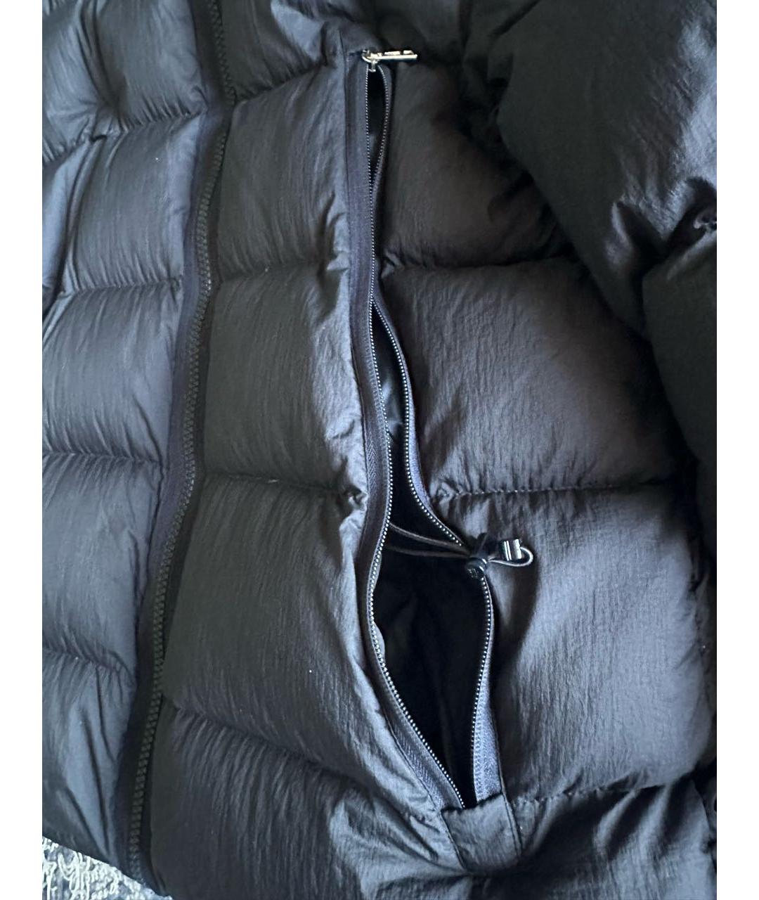 MONCLER Темно-синий полиамидовый пуховик, фото 6
