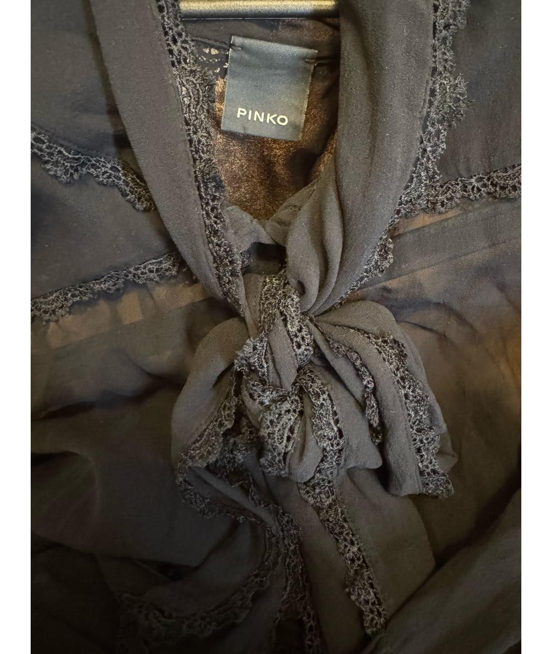 PINKO Черная шелковая блузы, фото 3