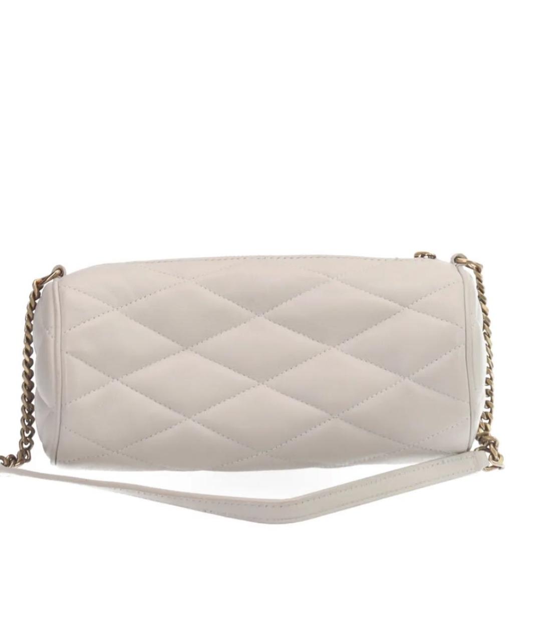 SAINT LAURENT Белая кожаная сумка через плечо, фото 3