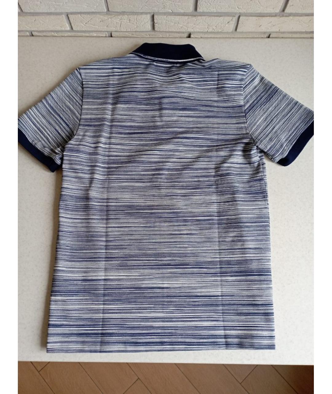 MISSONI Темно-синее хлопковое поло с коротким рукавом, фото 2