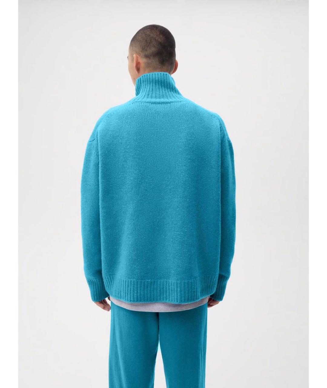 THE PANGAIA Голубой кашемировый джемпер / свитер, фото 4