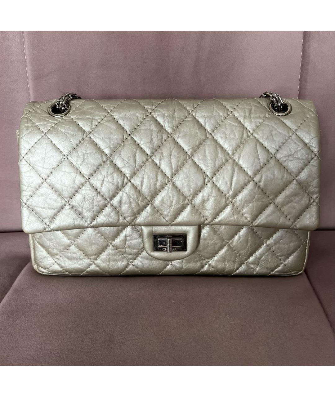 CHANEL Серебряная кожаная сумка через плечо, фото 9