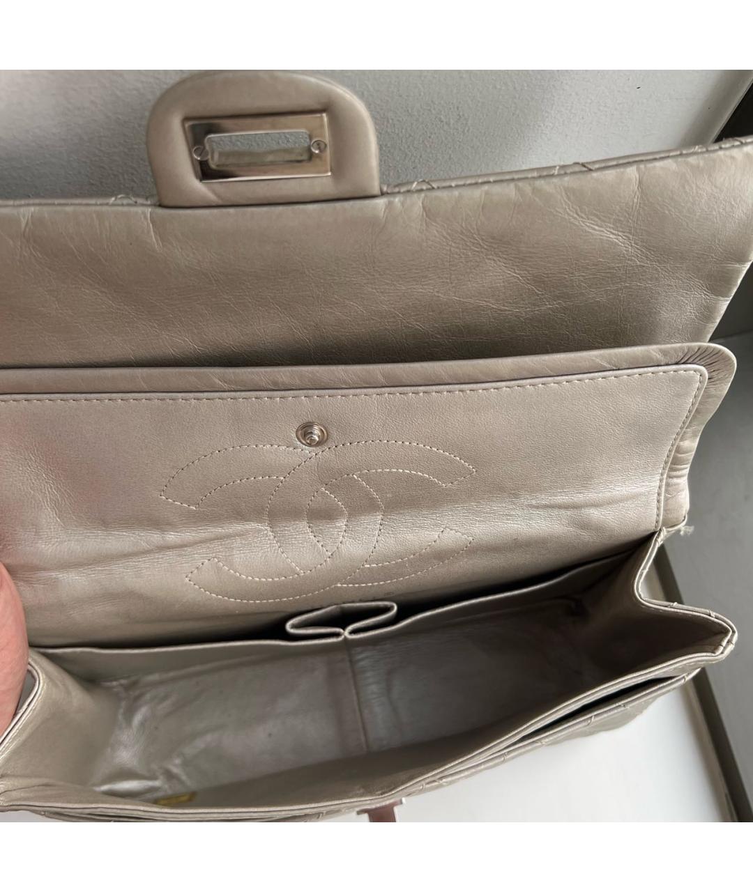 CHANEL Серебряная кожаная сумка через плечо, фото 6