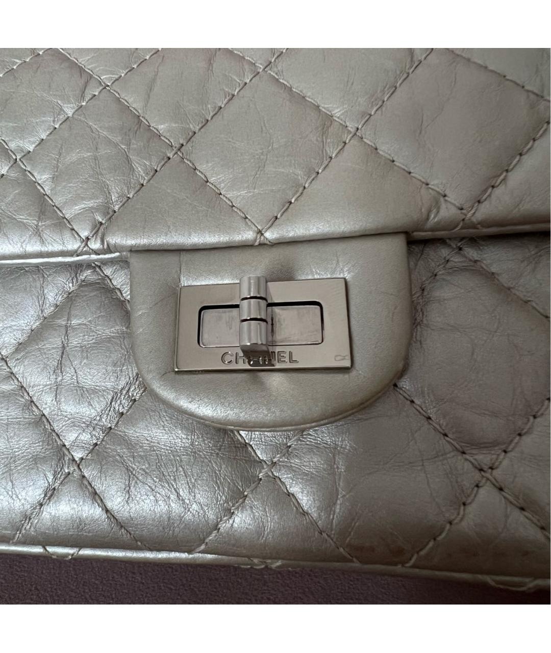 CHANEL Серебряная кожаная сумка через плечо, фото 5