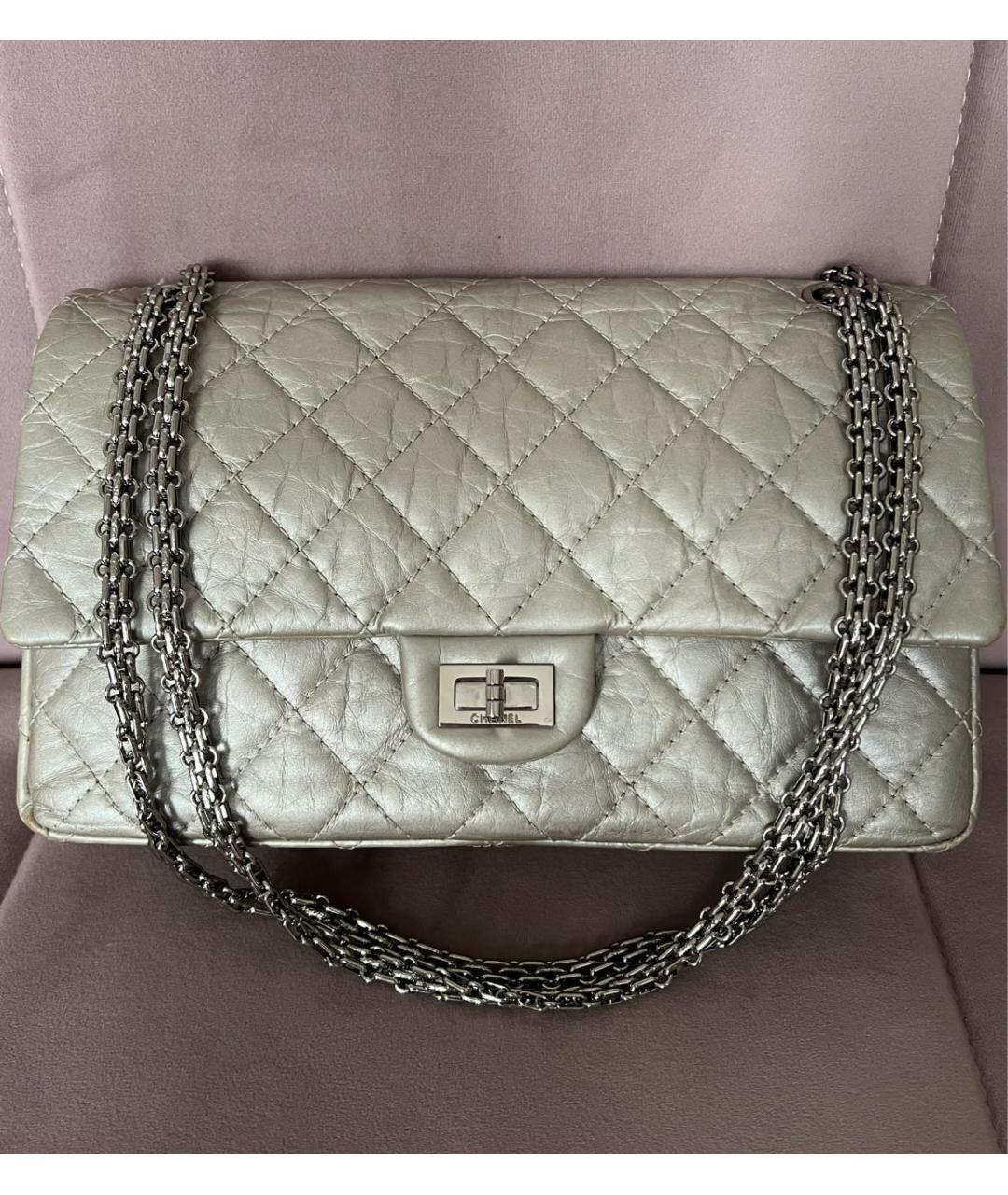 CHANEL Серебряная кожаная сумка через плечо, фото 8