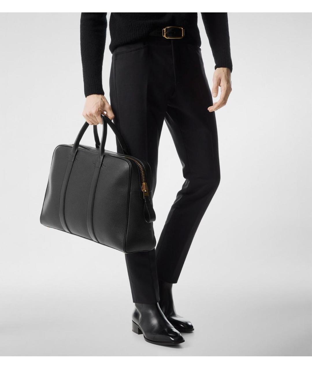 TOM FORD Черный кожаный портфель, фото 4