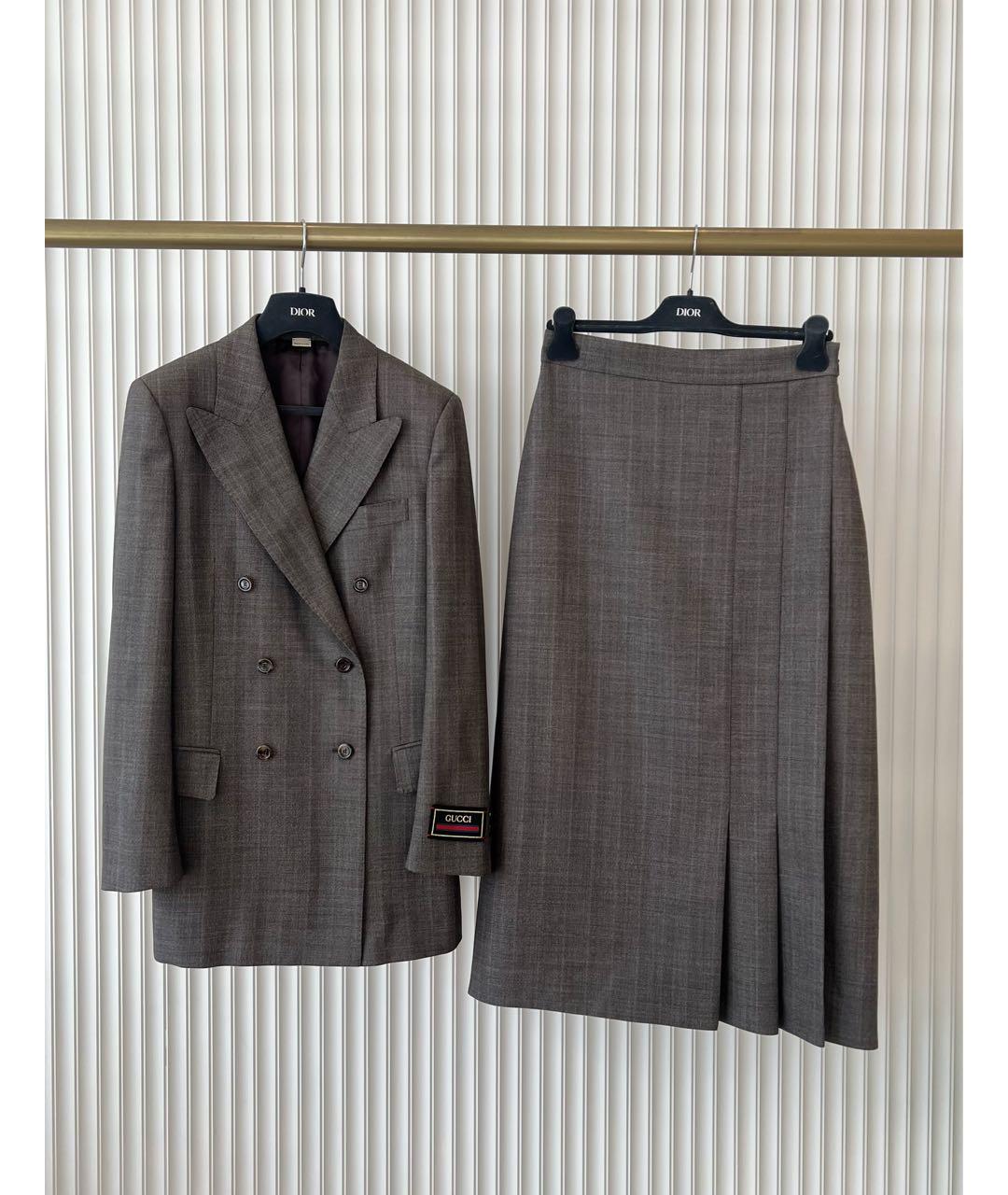GUCCI Антрацитовый костюм с юбками, фото 9