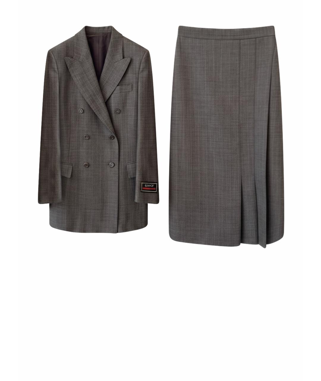 GUCCI Антрацитовый костюм с юбками, фото 1