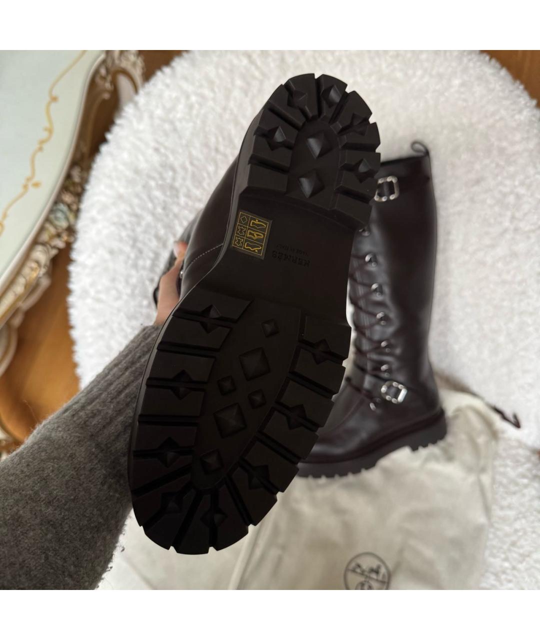 HERMES Коричневые кожаные сапоги, фото 5