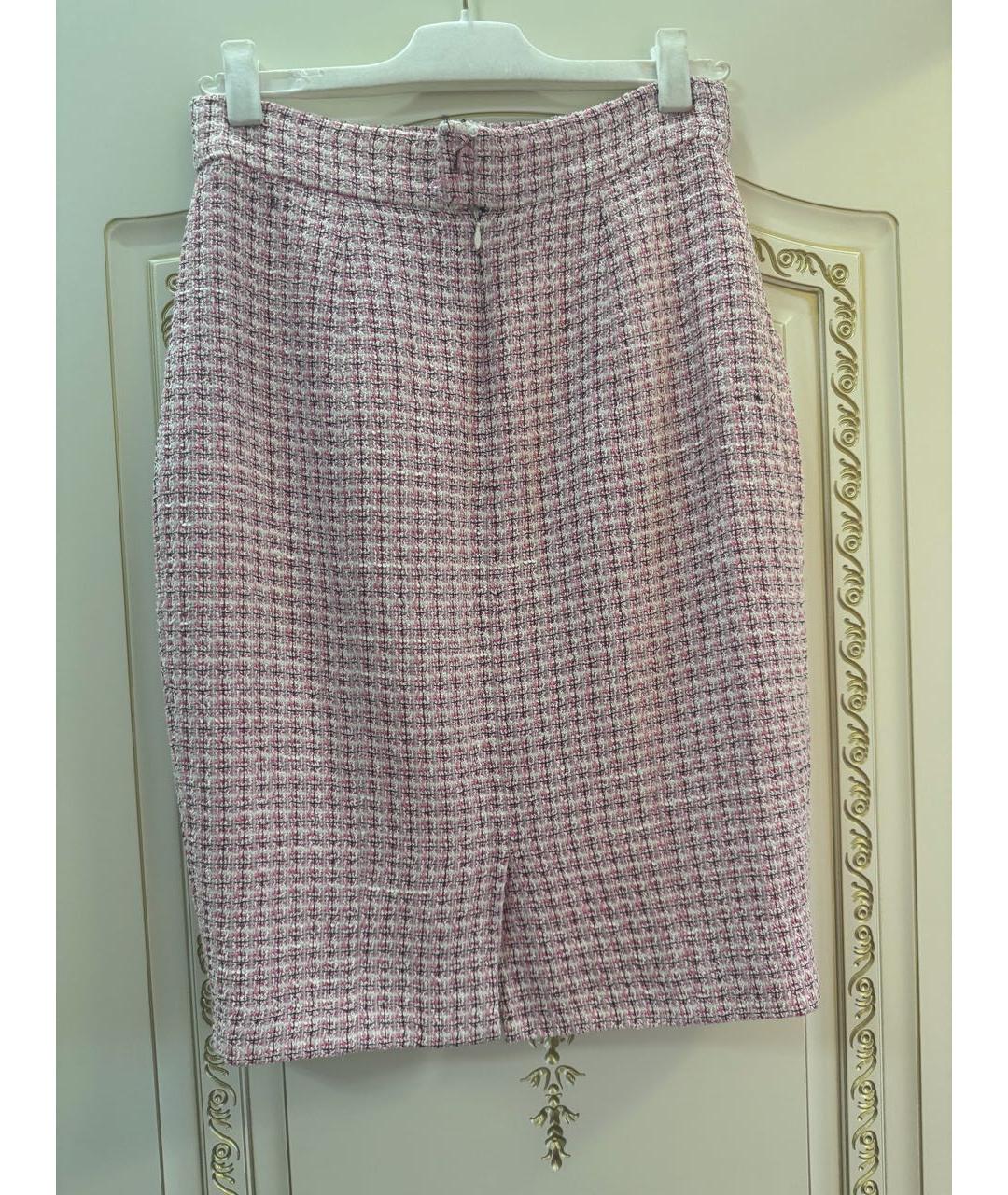 CHANEL Розовая хлопковая юбка миди, фото 2