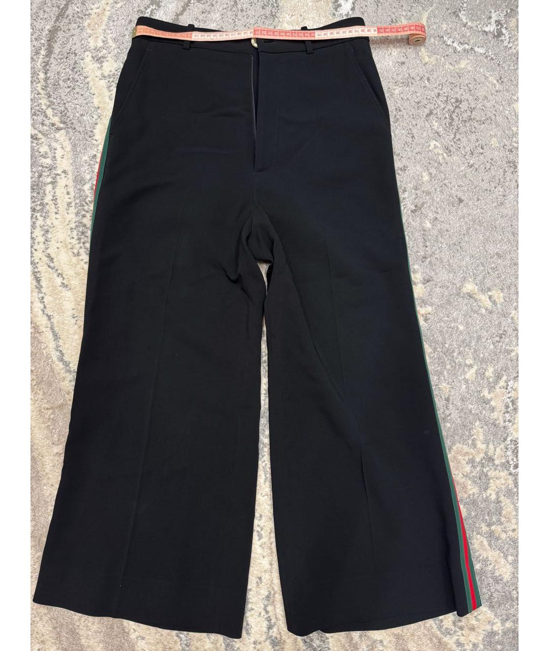 GUCCI Черные хлопковые брюки широкие, фото 6