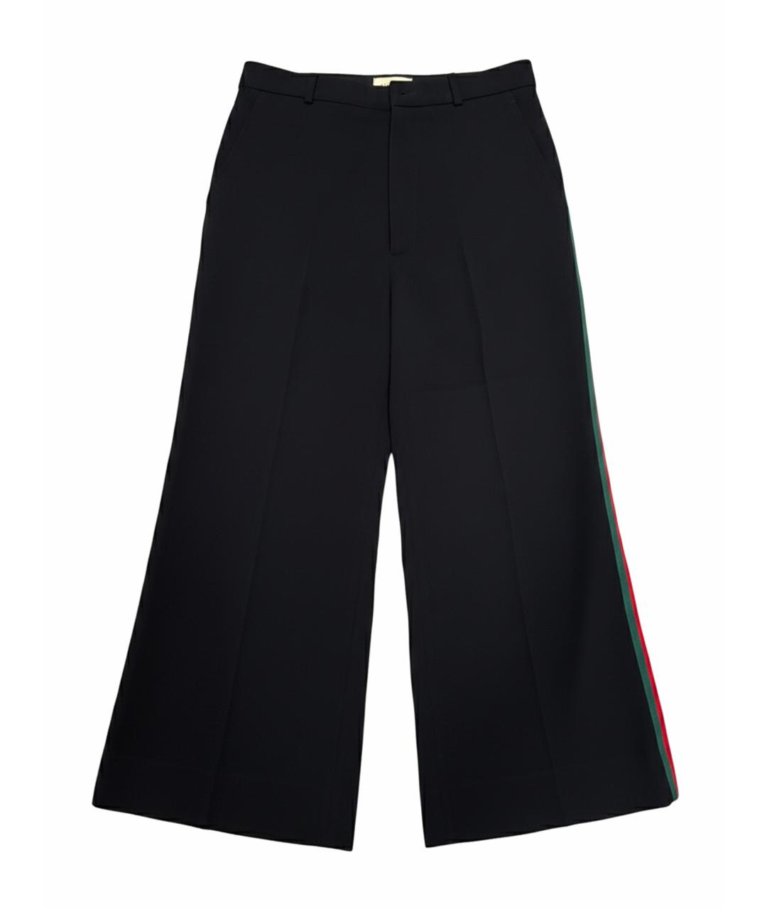 GUCCI Черные хлопковые брюки широкие, фото 1