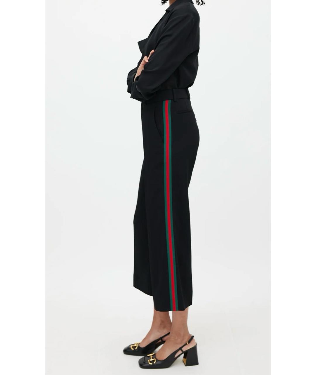 GUCCI Черные хлопковые брюки широкие, фото 5