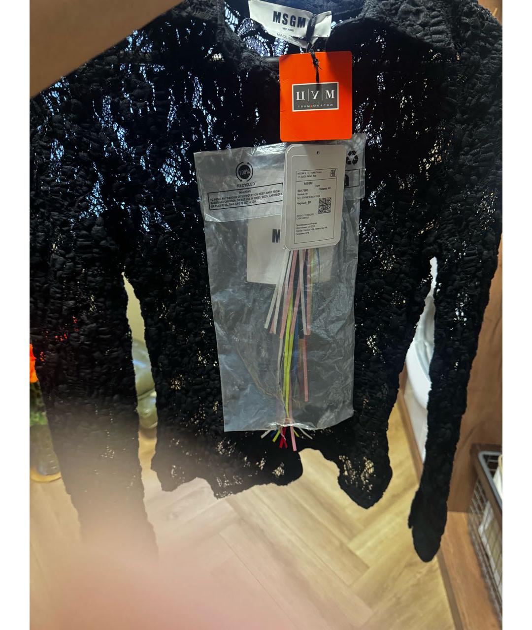 MSGM Черная кружевная блузы, фото 8