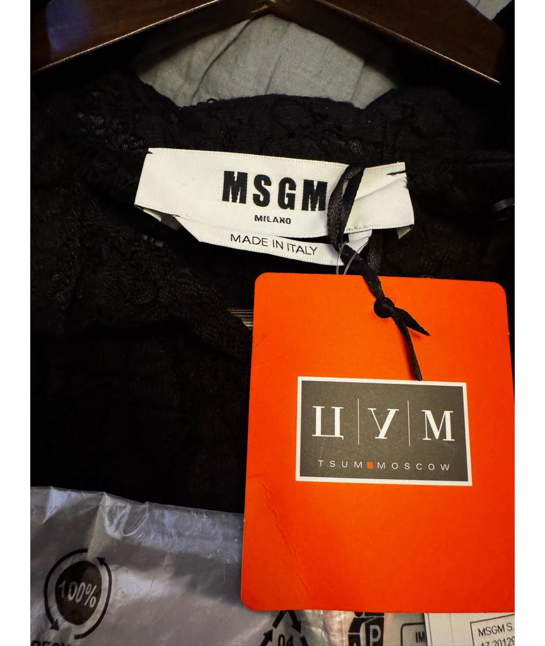 MSGM Черная кружевная блузы, фото 3